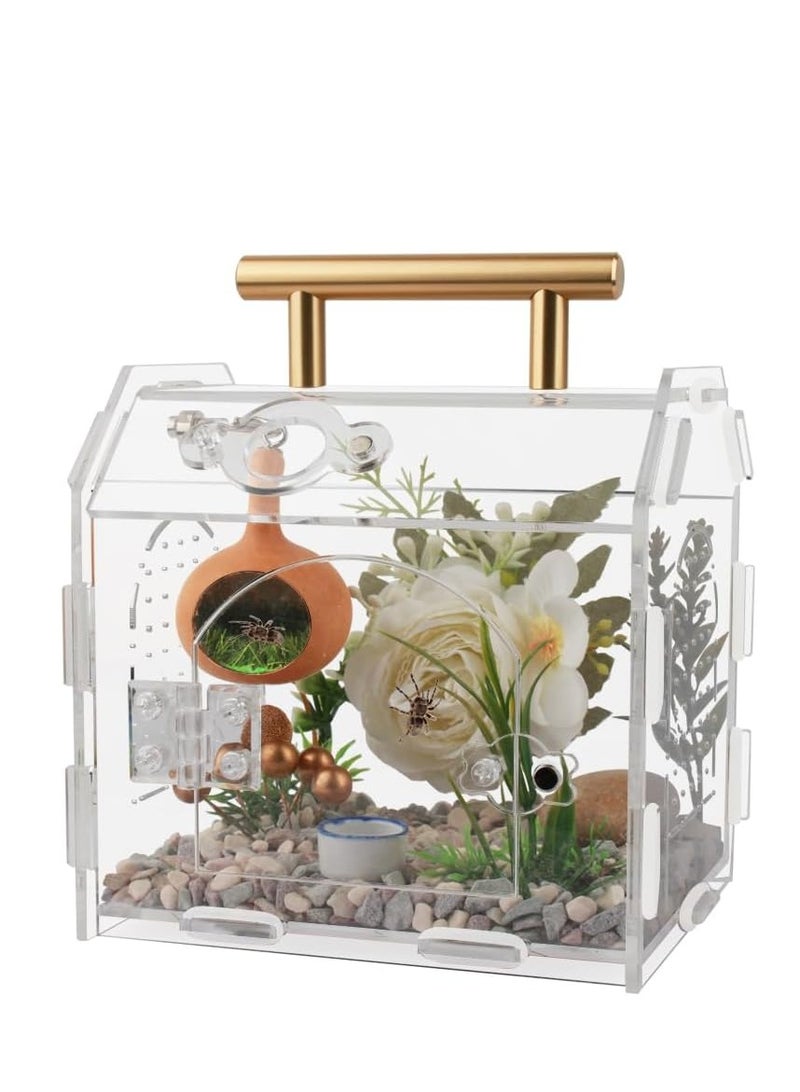 Generic Jumping Spider Enclosure Premium Acrylic Spider Enclosure   Ideal for Tarantulas  Reptiles  and Insects   Easy Assembly and Feeding All Round Transparent Terrarium - Image 1