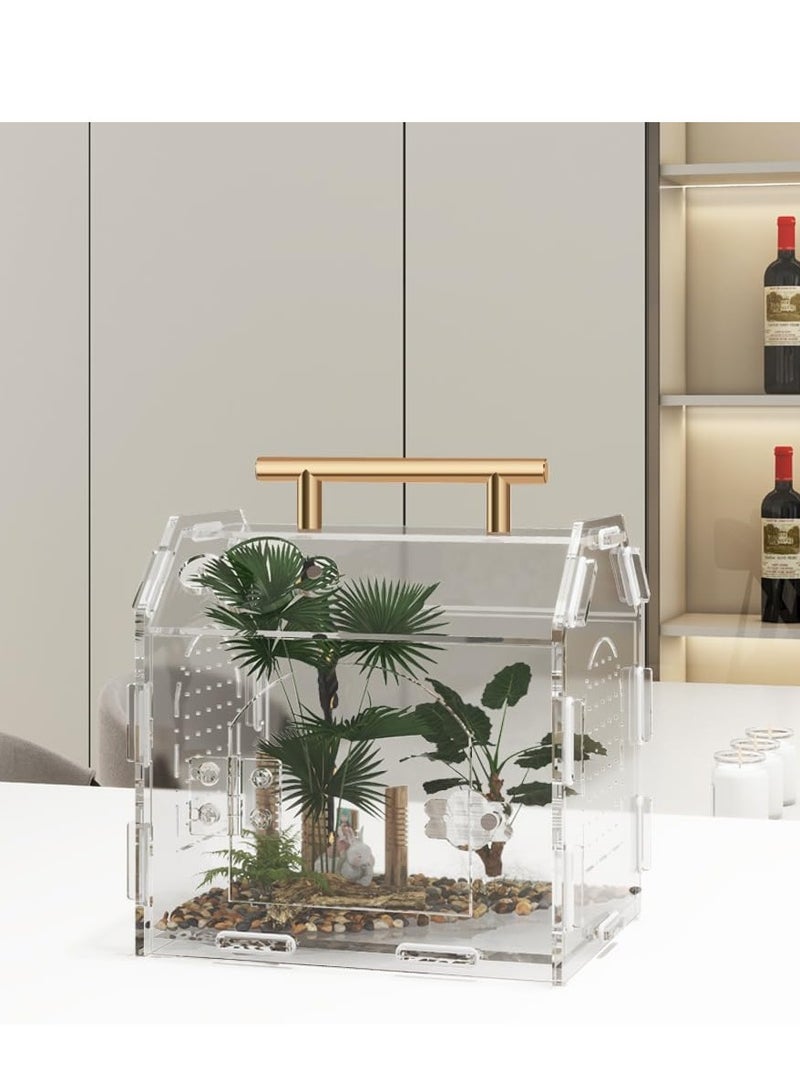 Generic Jumping Spider Enclosure Premium Acrylic Spider Enclosure   Ideal for Tarantulas  Reptiles  and Insects   Easy Assembly and Feeding All Round Transparent Terrarium - Image 3