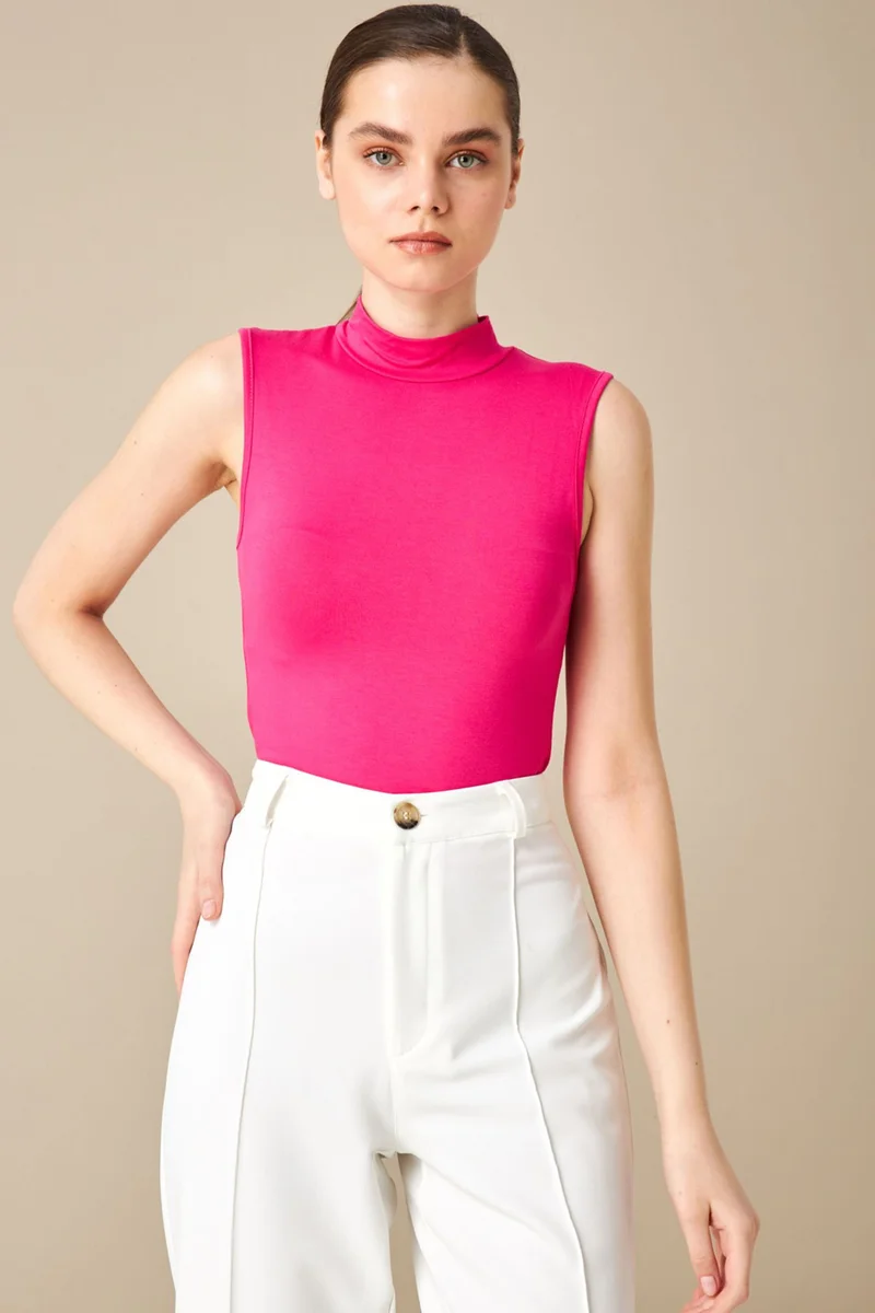 Bipantolon BIPANTOLON Women's Sleeveless Half Turtleneck Blouse