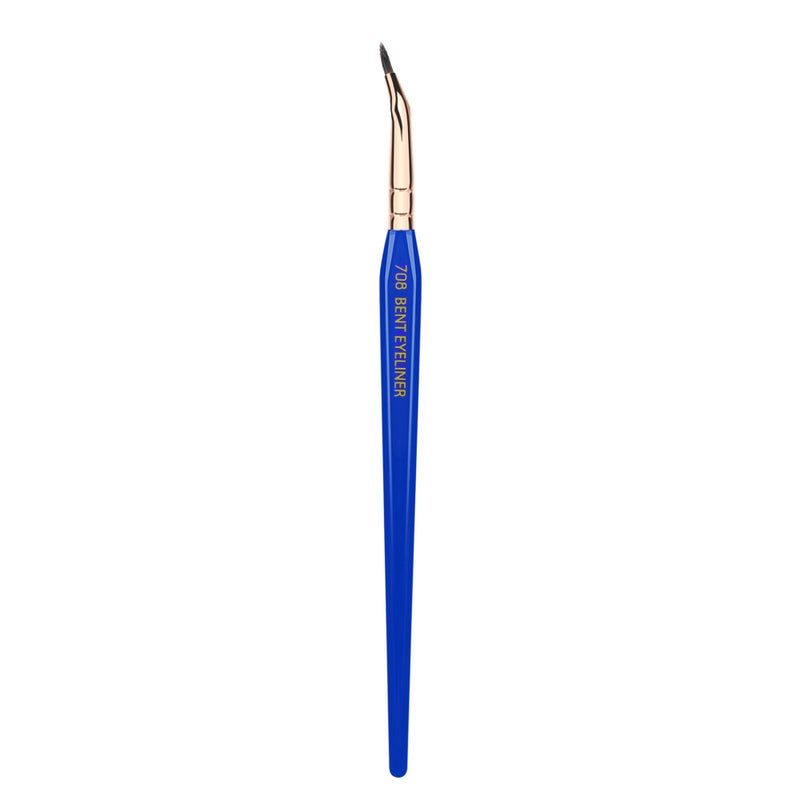 Bdellium Tools Professional Makeup Brush  Golden Triangle 708 Bent Eyeliner  With All Vegan and Soft Synthetic Fibers For Smooth Application Blue 1pc