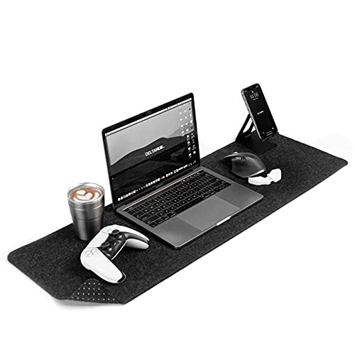 DELTAHUB - Minimalistic Felt Desk Protective Pad, Anti-Fray, Anti-Slip, Easy to Clean, Easy Glide, Long Lasting, Sleek Design, Comfortable, Resistant, Desk Mat, PC, Mac, Laptop - Medium (12x35inch) - Image 1