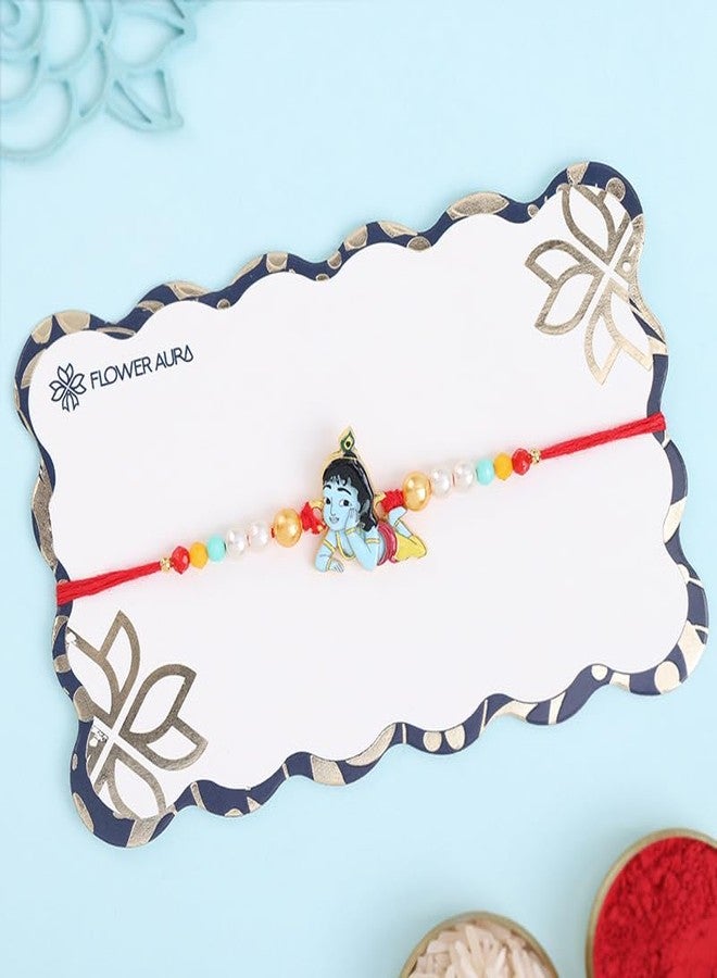 Floweraura Premium Rakhi For Brother Sweet Combo Include Exquisite Little Krishna Charm Kids Rakhi With Roli Set - Rakhi Gift For Brother, Bhai, Cousins, Kids & Rakshabandhan Gift - Image 4