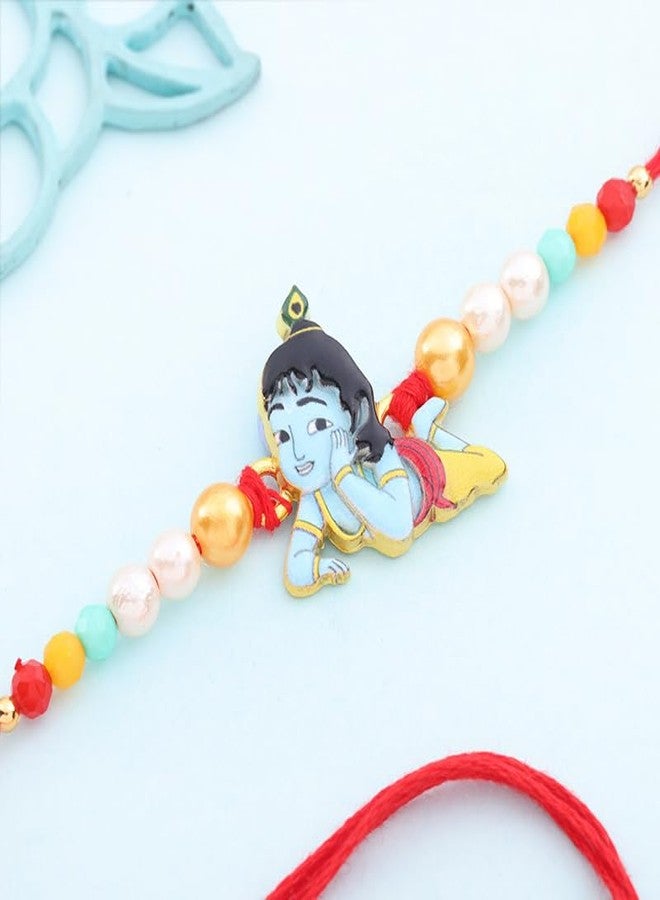 Floweraura Premium Rakhi For Brother Sweet Combo Include Exquisite Little Krishna Charm Kids Rakhi With Roli Set - Rakhi Gift For Brother, Bhai, Cousins, Kids & Rakshabandhan Gift - Image 2