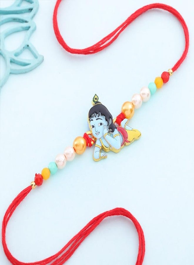 Floweraura Premium Rakhi For Brother Sweet Combo Include Exquisite Little Krishna Charm Kids Rakhi With Roli Set - Rakhi Gift For Brother, Bhai, Cousins, Kids & Rakshabandhan Gift - Image 3