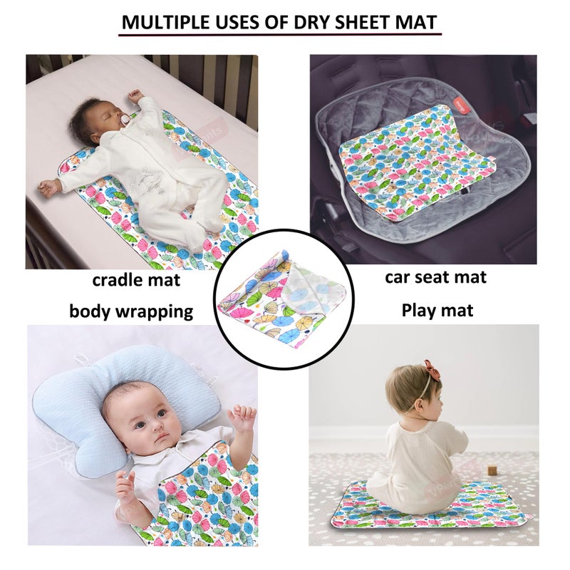 VParents Chunky Nappy Changing Mat Sleeping mats Water Proof Bed Protector Sheet for New Born Baby (0-3 Months) Blue - Image 3