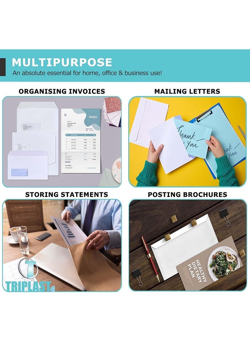 MARKQ [Pack of 3500] White Envelopes with window, [4” x 9"] Peel & Seal Mailing Envelope [80gsm] for Posting Home Office and Ecommerce - Image 4