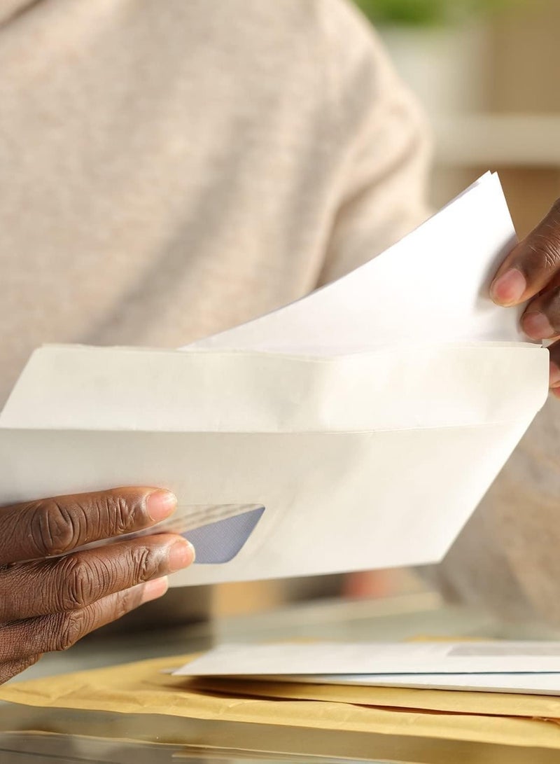 MARKQ [Pack of 3500] White Envelopes with window, [4” x 9"] Peel & Seal Mailing Envelope [80gsm] for Posting Home Office and Ecommerce - Image 2