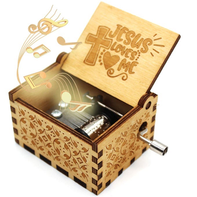 Wooden Music Box Jesus Loves Me Music Box Gifts for Christian Woman Kids 1 Set02