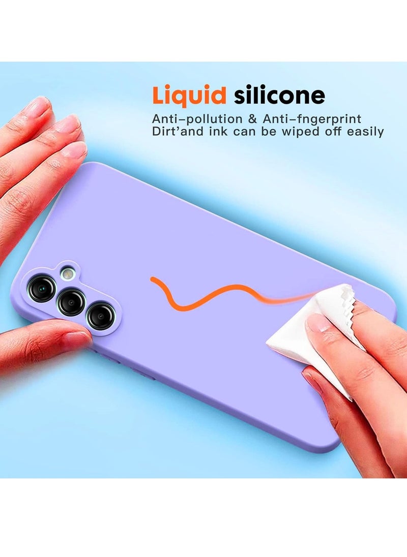 Raxoom Case Compatible with Samsung Galaxy A54 5G - Soft TPU Liquid Silicone Cover with Shockproof Rubber and 2 Tempered Glass Protective Films (Purple) - Image 3