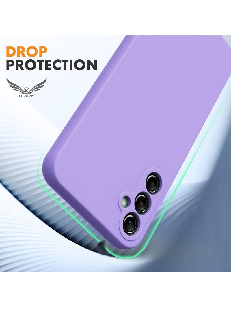 Raxoom Case Compatible with Samsung Galaxy A54 5G - Soft TPU Liquid Silicone Cover with Shockproof Rubber and 2 Tempered Glass Protective Films (Purple) - Image 5