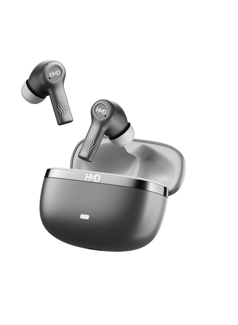 HMD DUB X50 Pro True Wireless Earbuds, Bluetooth Earphones, 10mm Drivers, Hi-Fi DSP Chip, Active Noise Cancellation, 60 Hrs Playtime, 4 Mic AI-ENC for Crystal Clear Calls, IPX4, Fast Charging Silver - Image 4