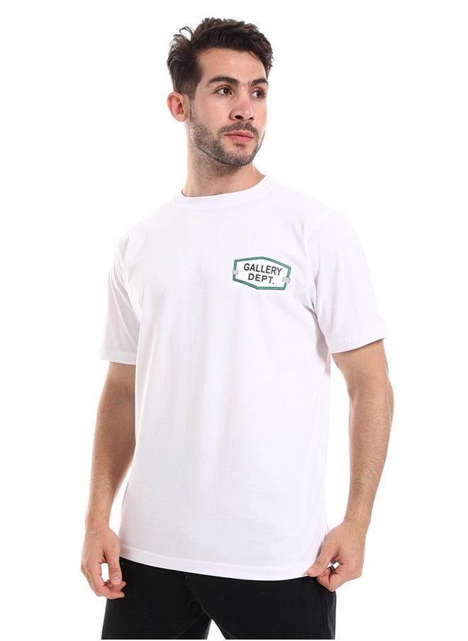 WHITE RABBIT - White Rabbit "Gallery Dept" Printed Front & Back White Tee - Image 1