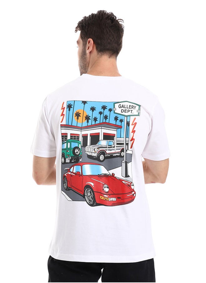 WHITE RABBIT - White Rabbit "Gallery Dept" Printed Front & Back White Tee - Image 1