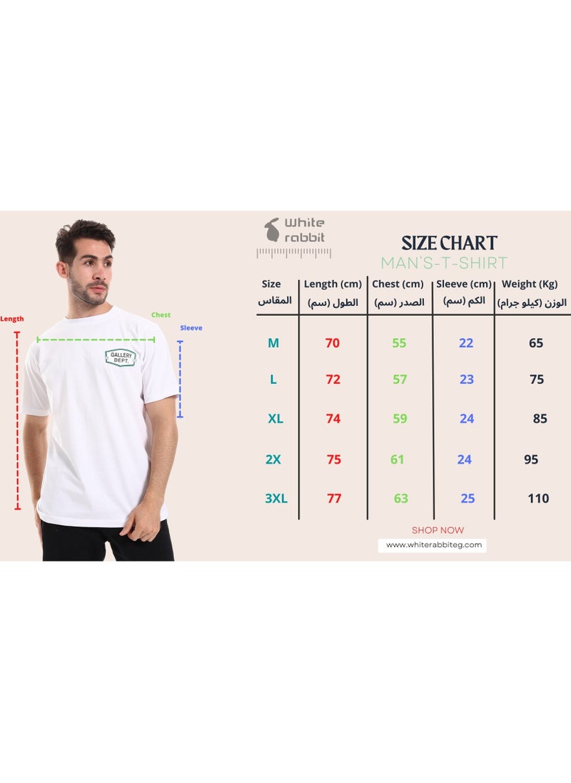 WHITE RABBIT - White Rabbit "Gallery Dept" Printed Front & Back White Tee - Image 1
