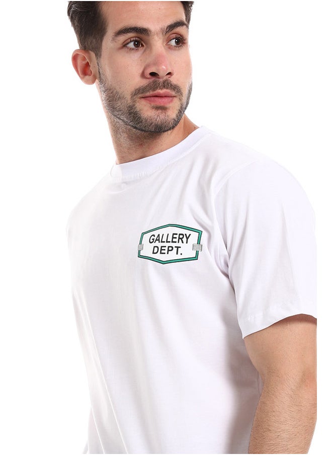 WHITE RABBIT - White Rabbit "Gallery Dept" Printed Front & Back White Tee - Image 1