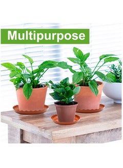 Excefore White Plant Trays, 12 Pack 3 Sizes Plastic Round Wave Plant Saucer Flower Plant Pot Saucer Terracotta Drip Trays For Indoor Outdoor Flower Pots And Planters, With 20 Pcs Green Plant Labels  - Image 5