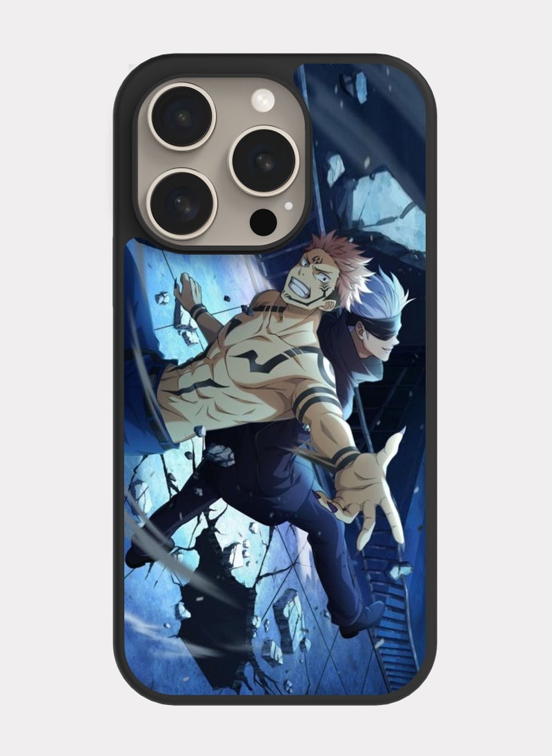 بكسلات كفر ايفون 15 برو جوجوتسو كايسن غوجو و ايتادوري ازرق - Image 1