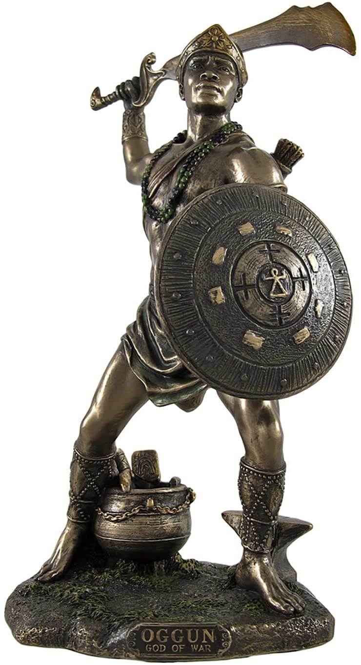 Veronese Design 9 12 Inch Oggun God of Iron Hunting Politics and War Resin Sculpture Bronze Finish