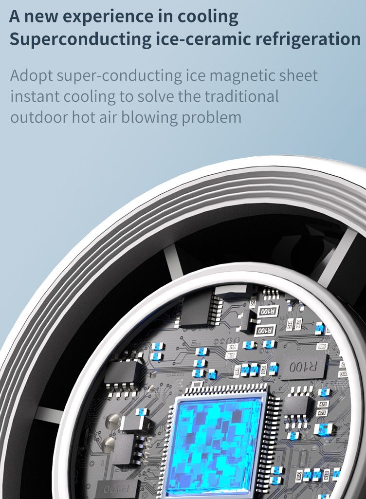 ZONIX Portable Handheld Fan with 199-Speed Ice-Ceramic Cooling, 4000mAh Fast-Charging & LED Digital Display, Adjustable Mini Fan for Travel, Camping, Indoor, Outdoor (White) - Image 3