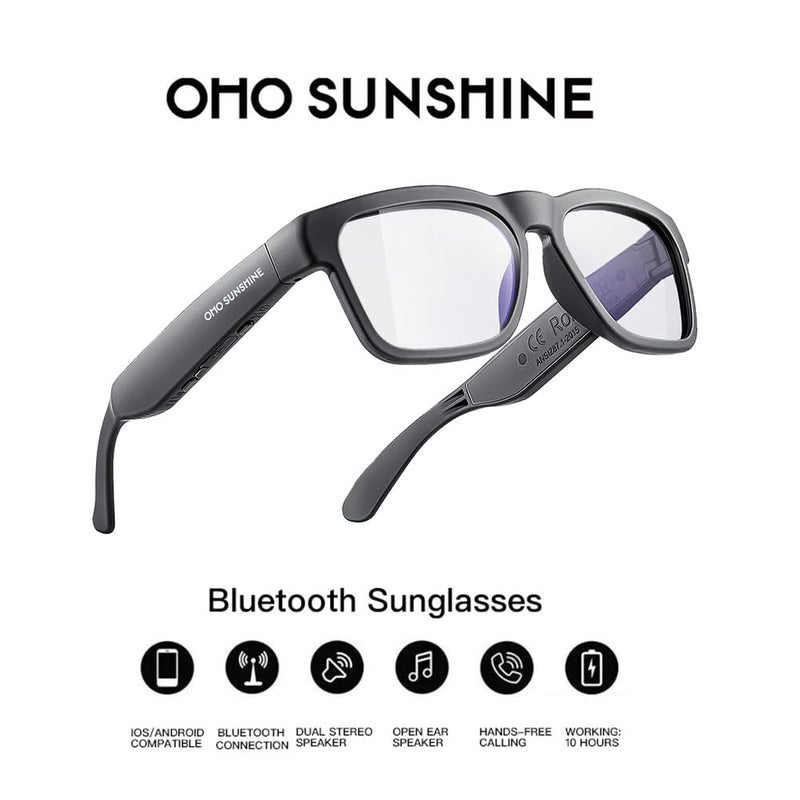 OhO sunshine OhO Smart Glasses,Polarized Sunglasses with Bluetooth Speaker,Athletic/Outdoor UV Protection and Voice Control,Unisex(Transitional Blue Light Lens) - Image 4