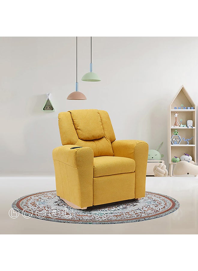 BACK COMFORT Cup Ease Recliner Chair – Comfortable Fixed Motion with Cup Holder, 1-Year Warranty – Yellow Color  - Image 1