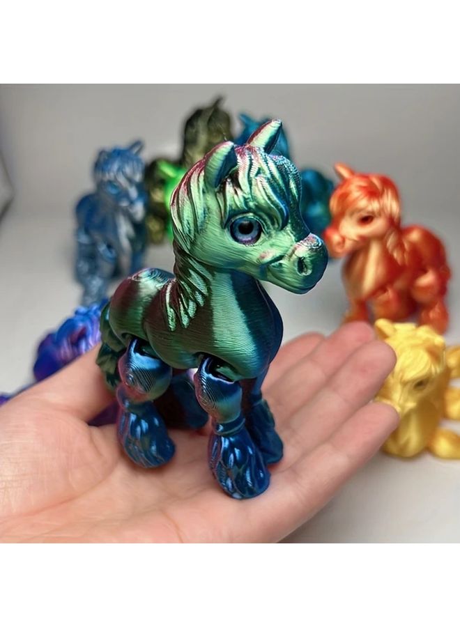 Candy Colors 3D Printed Miniature Pony Model With Realistic Eyes Desktop Decor - Image 4