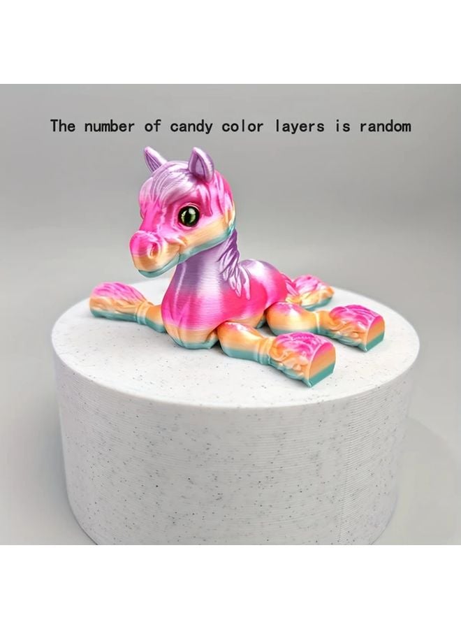 Candy Colors 3D Printed Miniature Pony Model With Realistic Eyes Desktop Decor - Image 1