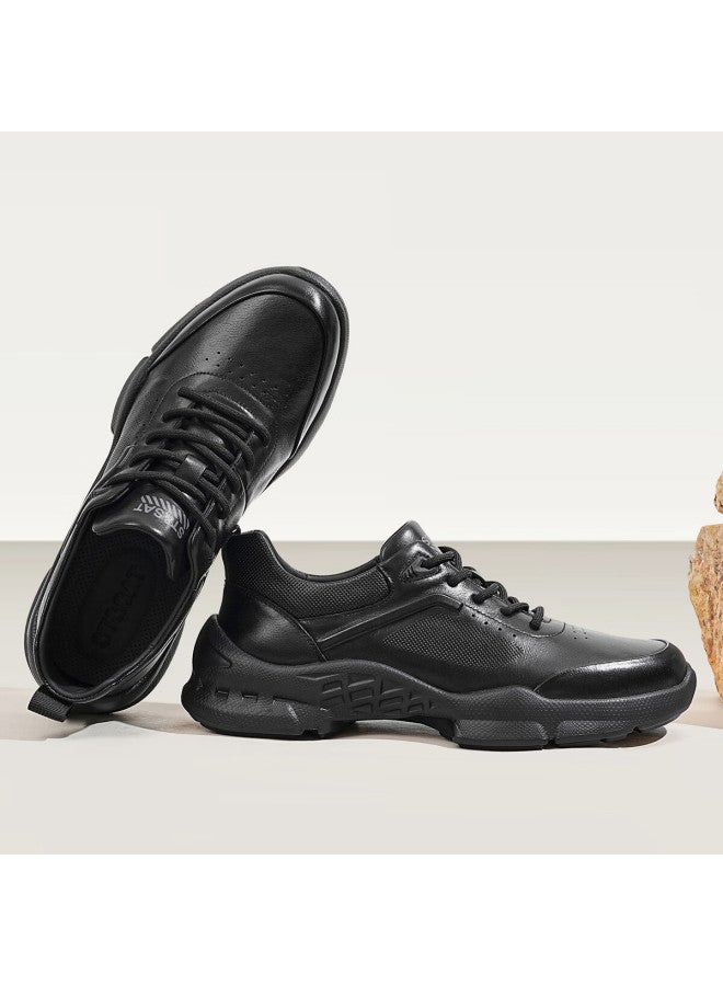 St&sat Men's Shoes, Fashionable Leather Casual Shoes For Men, Breathable Hiking And Walking Shoes, Lightweight Breathable Casual Leather Shoes For Men, Dad Shoes For Me - Image 3