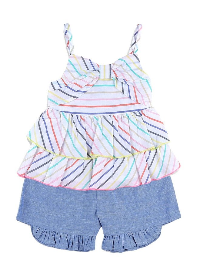 Nautinati Infant Girls Printed Top and Shorts Set | Cotton Blend |Age 0 -3 Years - Image 1