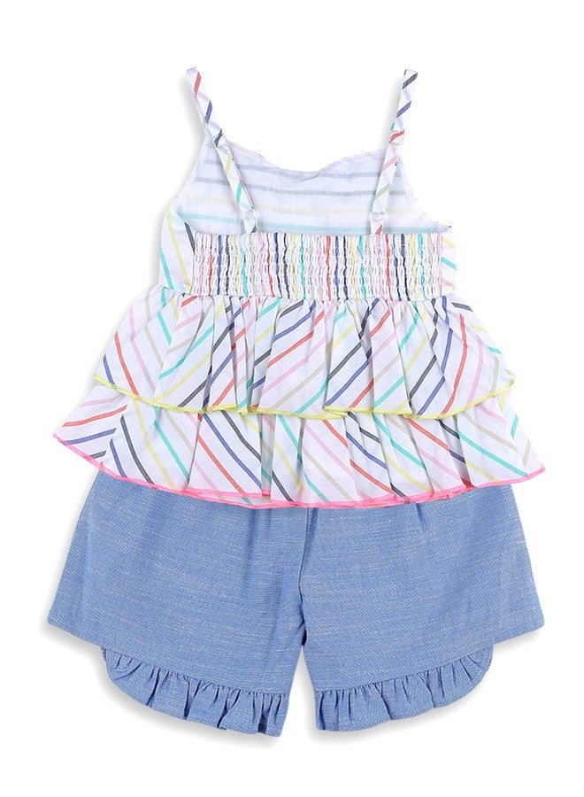 Nautinati Infant Girls Printed Top and Shorts Set | Cotton Blend |Age 0 -3 Years - Image 3