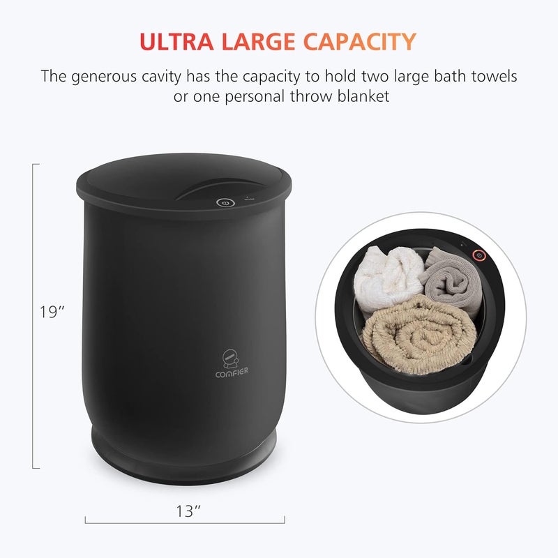COMFIER Hot Towel Warmers for Bathroom, Gifts for Dad,Him,Her, Large Towel Warmer, Heat Towels in 10 Minutes, Blanket Warmers for Home, Auto Shut Off, Bathrobes, Baby Blanket(Black) - Image 4
