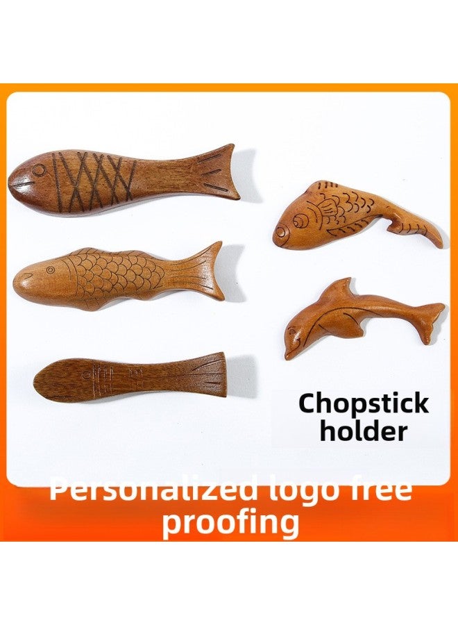 Japanese Chopsticks Holder Chopsticks Holder Ornaments Solid Wood Chopsticks Holder Home Kitchen Restaurant Special Tableware Chopsticks Holder-Color:9 6*1.5  - Image 2