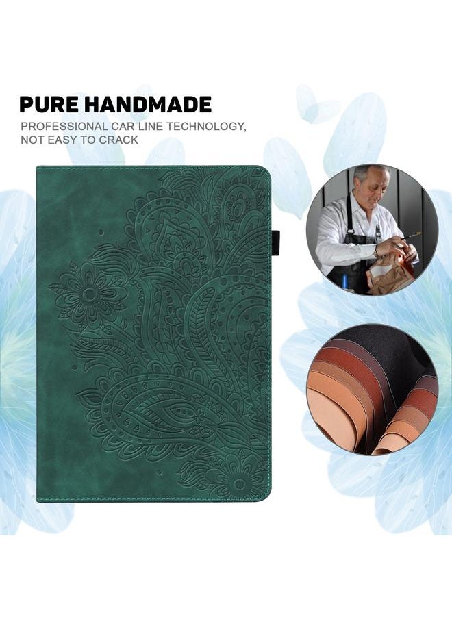 Green Tiger - Case For Huawei MediaPad T5 10 inch Peacock Embossed Pattern TPU + PU Horizontal Flip Leather Case with Holder & Card Slots & Wallet & Sleep / Wake-up Function - Image 1