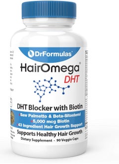 DrFormulas DHT Blocker for Men and Women with Biotin 5000 mcg 90 Capsules 45 Day Supply  - Image 1