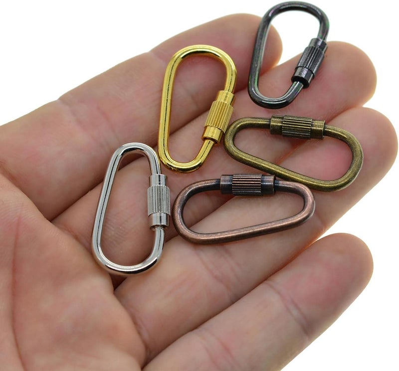 klarako 20PCS Small Locking Carabiner Clip Mini Locking Clips D Ring Lightweight Keychain Clips for Indoor Outdoor Use - Image 4