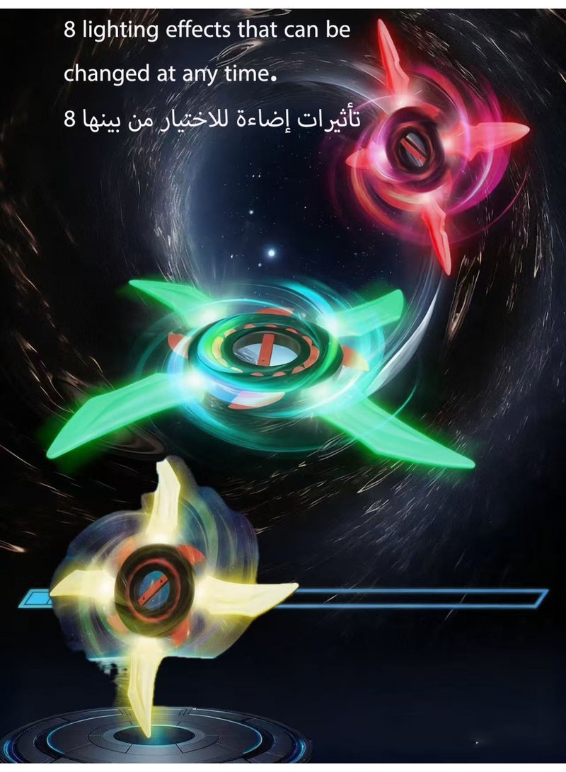 8 Light Color Warriors Sword Toy, Ninja LED Light up Spinning Toy , Glowing Flywheel Spinning Sword, Fuma Clan Shuriken With Changeable Color For Boys’ Birthday Present, Cosplay Events, Costume Parties, Pretend Play - Image 2