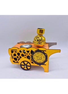 Generic Ramadan Bean Cart Cannon Shape Incense Burner with Light (Gold) Elegantly Decorated  - Image 2