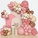 Amandir 154 Pcs Boho Balloon Arch Garland Kit Retro Dusty Rose Pink Blush Brown Nude Balloons for Boho Theme Birthday Baby Shower Wedding Party Decorations Supplies - Image 3