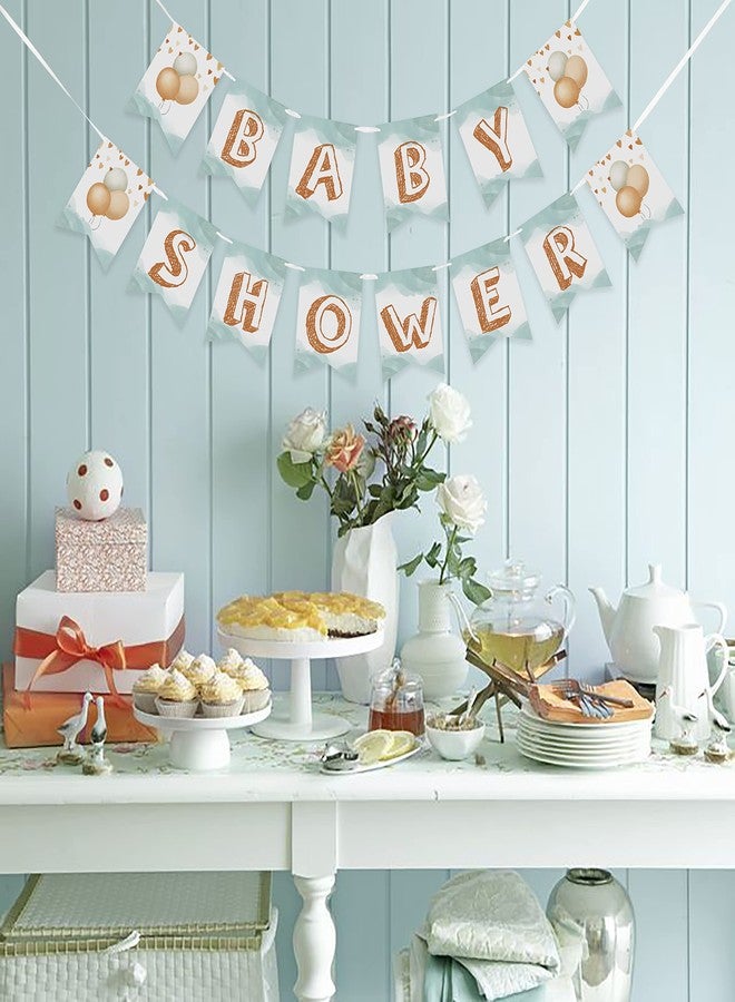 Inkdotpot Ready to Hang, Baby Shower Birthday Bunting, Pre Strung Cloud & Balloons Theme Baby Shower Decorations, Bunting Banner Flags - Image 5