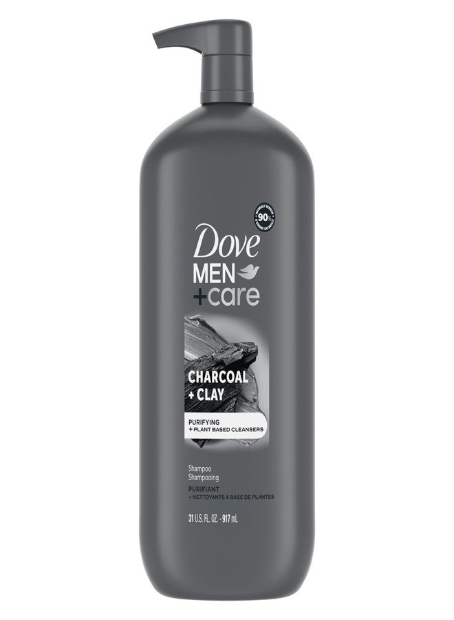 Dove Men+Care DOVE MEN + CARE Charcoal Pump Purifying Shampoo Charcoal + Clay for Stronger, More Resilient Hair, with Plant-Based Cleansers, 31 oz - Image 1