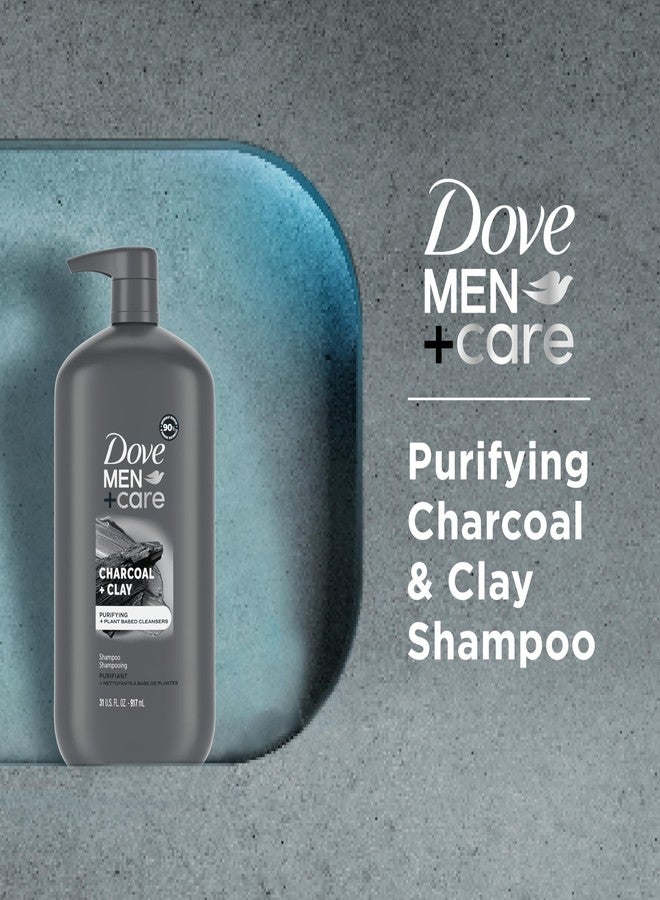 Dove Men+Care DOVE MEN + CARE Charcoal Pump Purifying Shampoo Charcoal + Clay for Stronger, More Resilient Hair, with Plant-Based Cleansers, 31 oz - Image 3