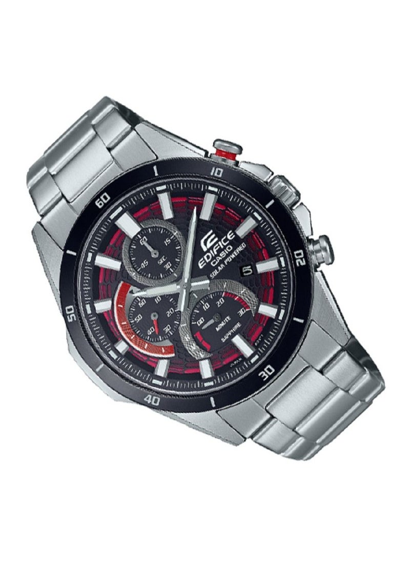 CASIO ساعة كاسيو اديفيس للرجال انالوج بعقارب رفيعة، كريستال الياقوت، مينا اسود، سوار ستانلس ستيل EFS-S610DB-1AVUDF.  - Image 2