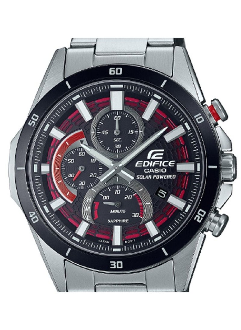 CASIO ساعة كاسيو اديفيس للرجال انالوج بعقارب رفيعة، كريستال الياقوت، مينا اسود، سوار ستانلس ستيل EFS-S610DB-1AVUDF.  - Image 3