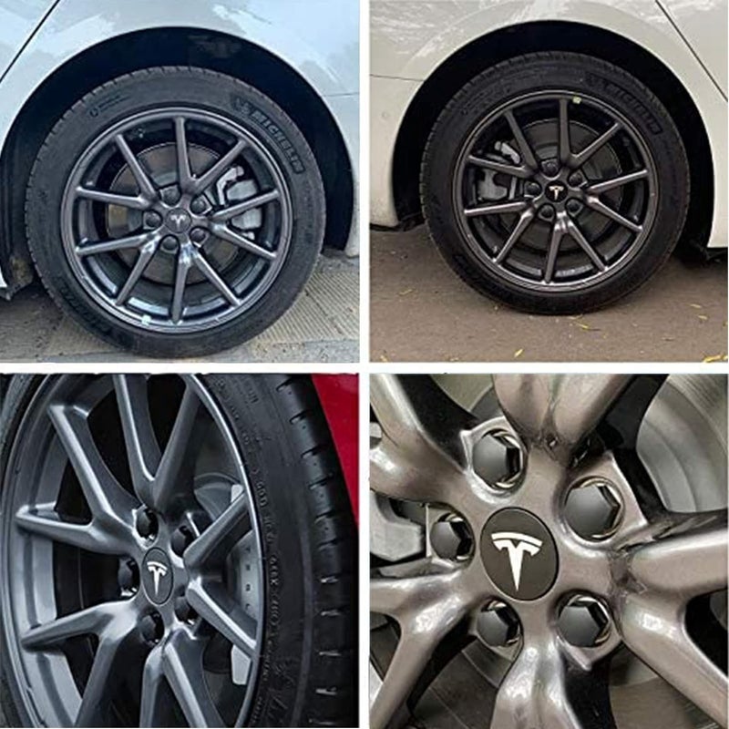 XINFOOB for Tesla Model 3 Y S X Wheel Hub Caps Center Cover Silver Matte (4PCS) Modification Hubcaps for Tesla Accessories - Image 4