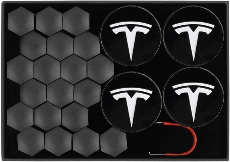 XINFOOB for Tesla Model 3 Y S X Wheel Hub Caps Center Cover Silver Matte (4PCS) Modification Hubcaps for Tesla Accessories - Image 2
