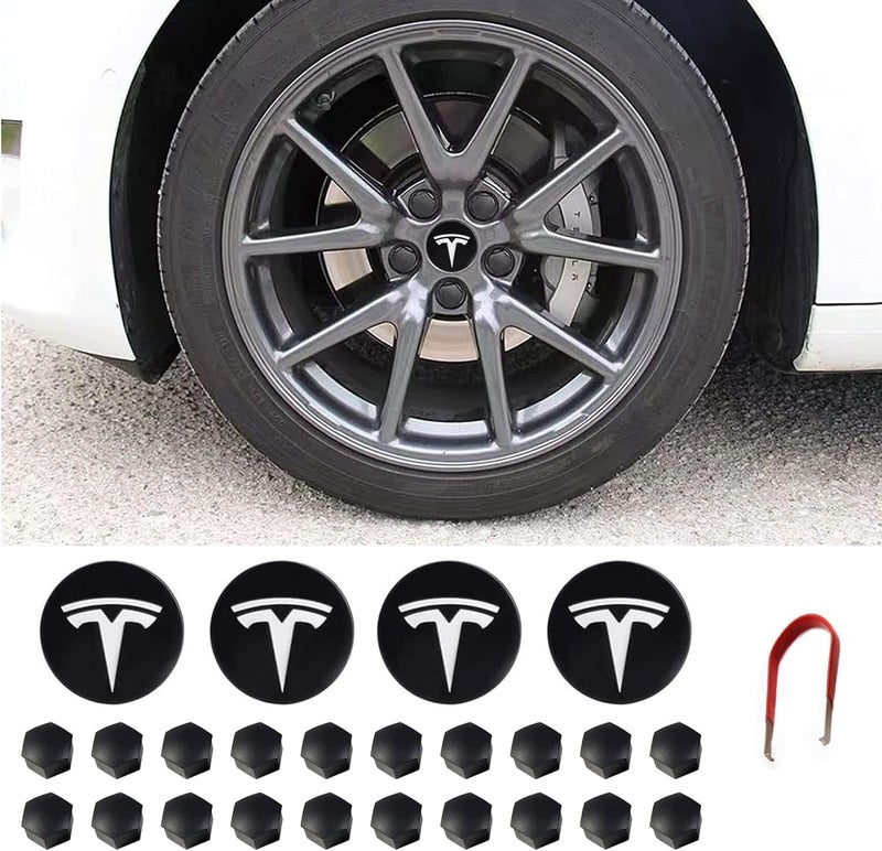 XINFOOB for Tesla Model 3 Y S X Wheel Hub Caps Center Cover Silver Matte (4PCS) Modification Hubcaps for Tesla Accessories - Image 3