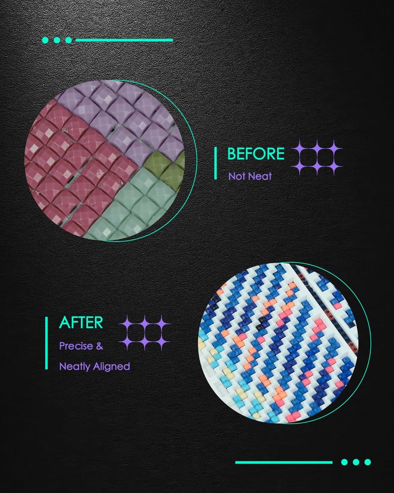 Forever young Foreveryoung Diamond Painting Zigzag Rulers â€“ 9 PCS Diamond Art Tools and Accessories for Beginners, Fits Square Kits for Adults, Keeps Drills Aligned - Image 5
