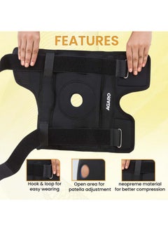 AGARO AGARO Hinged Knee Wrap With Open Patella, Rigid Biaxial Hinge Knee Brace for Joint Pain Relief, Workout, Arthritis & Ligament Tear, Neoprene, Knee Cap for Men & Women, XL, Black  - Image 4