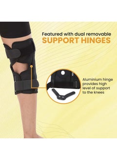 AGARO AGARO Hinged Knee Wrap With Open Patella, Rigid Biaxial Hinge Knee Brace for Joint Pain Relief, Workout, Arthritis & Ligament Tear, Neoprene, Knee Cap for Men & Women, XL, Black  - Image 3