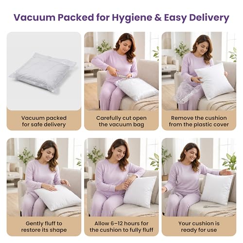 MY ARMOR Microfibre Cushion for Sofa | Set of 5 Soft & Fluffy Square Sofa Cushions | Decorative Sofa Pillows for Bed, Chair, Car & Living Room | Inner Cover Only | 16 x 16 inch - Image 5
